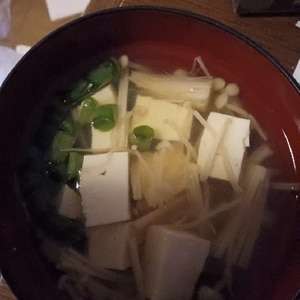 簡単～エノキと豆腐のお吸い物
